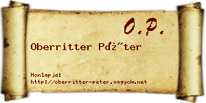 Oberritter Péter névjegykártya